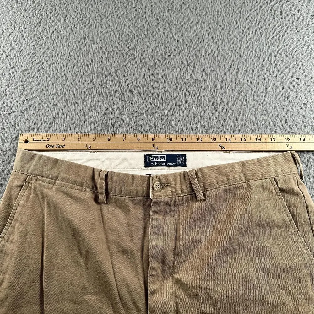 Vtg Polo Ralph Lauren Pants Mens 36x34(36x30 Fit) Chino Straight Leg Beige 90's